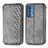 Leather Case Stands Flip Cover Holder S01D for Motorola Moto Edge 20 Pro 5G Gray