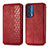 Leather Case Stands Flip Cover Holder S01D for Motorola Moto Edge (2021) 5G Red