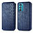 Leather Case Stands Flip Cover Holder S01D for Motorola Moto Edge 30 5G Blue