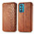 Leather Case Stands Flip Cover Holder S01D for Motorola Moto Edge 30 5G Brown