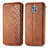 Leather Case Stands Flip Cover Holder S01D for Motorola Moto G Power (2021) Brown