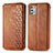 Leather Case Stands Flip Cover Holder S01D for Motorola Moto G Stylus (2021) Brown