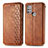 Leather Case Stands Flip Cover Holder S01D for Motorola Moto G20 Brown