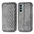 Leather Case Stands Flip Cover Holder S01D for Motorola Moto G200 5G Gray