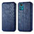 Leather Case Stands Flip Cover Holder S01D for Motorola Moto G22 Blue