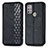 Leather Case Stands Flip Cover Holder S01D for Motorola Moto G30 Black