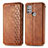 Leather Case Stands Flip Cover Holder S01D for Motorola Moto G30 Brown