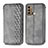 Leather Case Stands Flip Cover Holder S01D for Motorola Moto G40 Fusion Gray