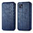 Leather Case Stands Flip Cover Holder S01D for Motorola Moto G50 5G Blue