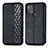 Leather Case Stands Flip Cover Holder S01D for Motorola Moto G50 Black