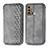 Leather Case Stands Flip Cover Holder S01D for Motorola Moto G60 Gray