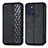 Leather Case Stands Flip Cover Holder S01D for Motorola Moto G60s Black