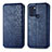 Leather Case Stands Flip Cover Holder S01D for Motorola Moto G60s Blue