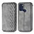 Leather Case Stands Flip Cover Holder S01D for Motorola Moto G60s Gray