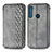 Leather Case Stands Flip Cover Holder S01D for Motorola Moto One Fusion Plus Gray