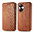 Leather Case Stands Flip Cover Holder S01D for Realme 10 Pro+ Plus 5G Brown