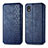 Leather Case Stands Flip Cover Holder S01D for Samsung Galaxy A01 Core Blue