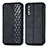 Leather Case Stands Flip Cover Holder S01D for Samsung Galaxy A70 Black