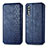 Leather Case Stands Flip Cover Holder S01D for Samsung Galaxy A70 Blue