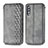 Leather Case Stands Flip Cover Holder S01D for Samsung Galaxy A70S Gray