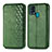 Leather Case Stands Flip Cover Holder S01D for Samsung Galaxy F41 Green