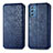 Leather Case Stands Flip Cover Holder S01D for Samsung Galaxy M52 5G Blue