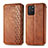 Leather Case Stands Flip Cover Holder S01D for Samsung Galaxy S10 Lite Brown