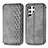 Leather Case Stands Flip Cover Holder S01D for Samsung Galaxy S21 Ultra 5G Gray