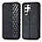 Leather Case Stands Flip Cover Holder S01D for Samsung Galaxy S22 Ultra 5G Black