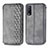 Leather Case Stands Flip Cover Holder S01D for Vivo Y11s Gray