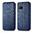 Leather Case Stands Flip Cover Holder S01D for Vivo Y21 Blue