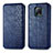 Leather Case Stands Flip Cover Holder S01D for Xiaomi Redmi 10X Pro 5G Blue