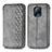 Leather Case Stands Flip Cover Holder S01D for Xiaomi Redmi 10X Pro 5G Gray
