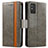 Leather Case Stands Flip Cover Holder S02D for Huawei Honor X10 Max 5G Gray