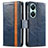 Leather Case Stands Flip Cover Holder S02D for Huawei Nova 11i Blue