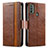 Leather Case Stands Flip Cover Holder S02D for Motorola Moto E30