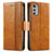 Leather Case Stands Flip Cover Holder S02D for Motorola Moto E32