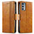 Leather Case Stands Flip Cover Holder S02D for Motorola Moto Edge 20 5G