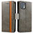 Leather Case Stands Flip Cover Holder S02D for Motorola Moto Edge 20 Lite 5G Gray