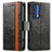 Leather Case Stands Flip Cover Holder S02D for Motorola Moto Edge (2021) 5G Black