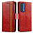 Leather Case Stands Flip Cover Holder S02D for Motorola Moto Edge (2021) 5G Red