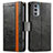 Leather Case Stands Flip Cover Holder S02D for Motorola Moto Edge Lite 5G Black