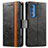 Leather Case Stands Flip Cover Holder S02D for Motorola Moto Edge S Pro 5G Black