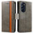 Leather Case Stands Flip Cover Holder S02D for Motorola Moto Edge X30 5G Gray