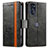 Leather Case Stands Flip Cover Holder S02D for Motorola Moto G 5G (2022) Black