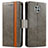 Leather Case Stands Flip Cover Holder S02D for Motorola Moto G Power (2021) Gray