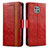 Leather Case Stands Flip Cover Holder S02D for Motorola Moto G Power (2021) Red