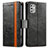 Leather Case Stands Flip Cover Holder S02D for Motorola Moto G Stylus (2021) Black