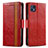 Leather Case Stands Flip Cover Holder S02D for Motorola Moto G50 5G Red