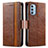 Leather Case Stands Flip Cover Holder S02D for Motorola Moto G51 5G